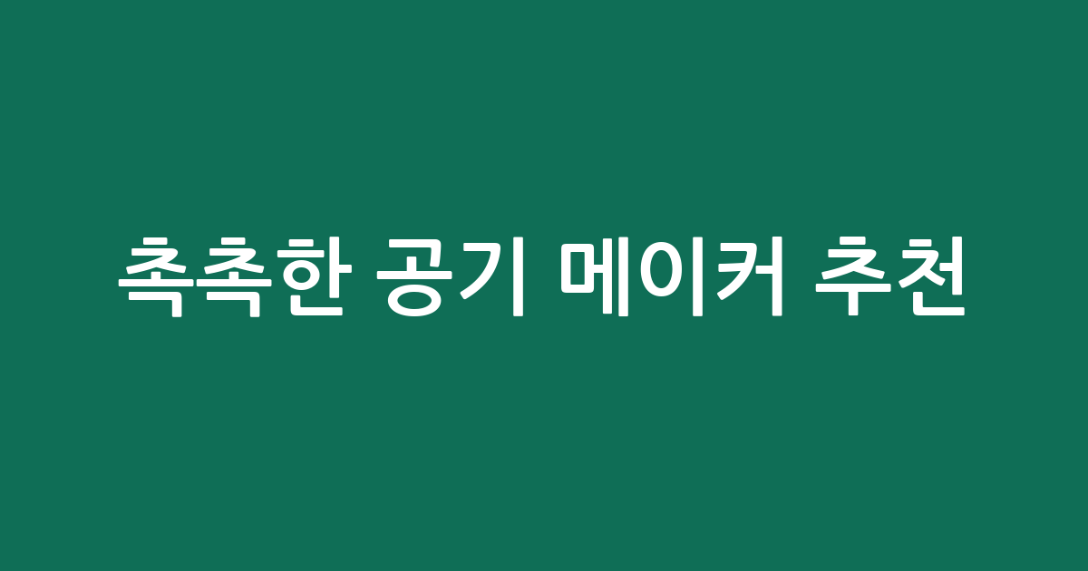 촉촉한 공기 메이커 추천! 우리 집 가습기 BEST5