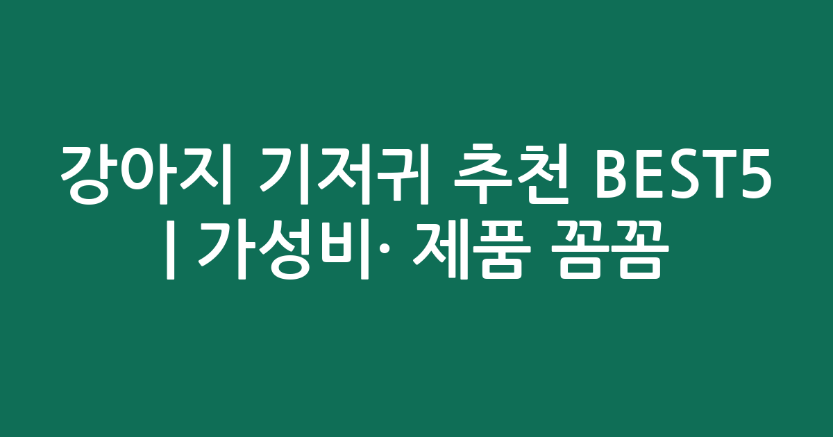 강아지 기저귀 추천 BEST5 | 가성비·인기 제품 꼼꼼 비교
