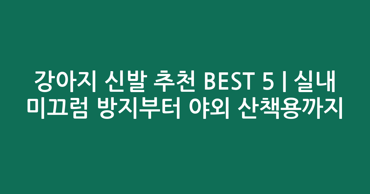 강아지 신발 추천 BEST 5 | 실내 미끄럼 방지부터 야외 산책용까지 비교