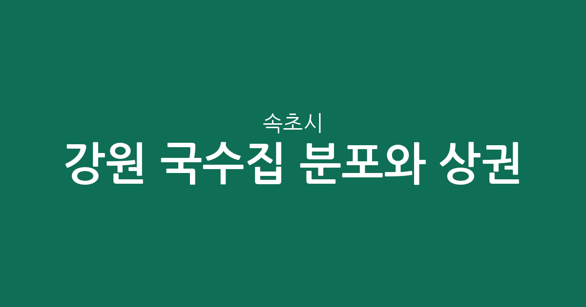 강원 속초시 국수집 분포와 상권 분석: 노학동에서 영랑동까지