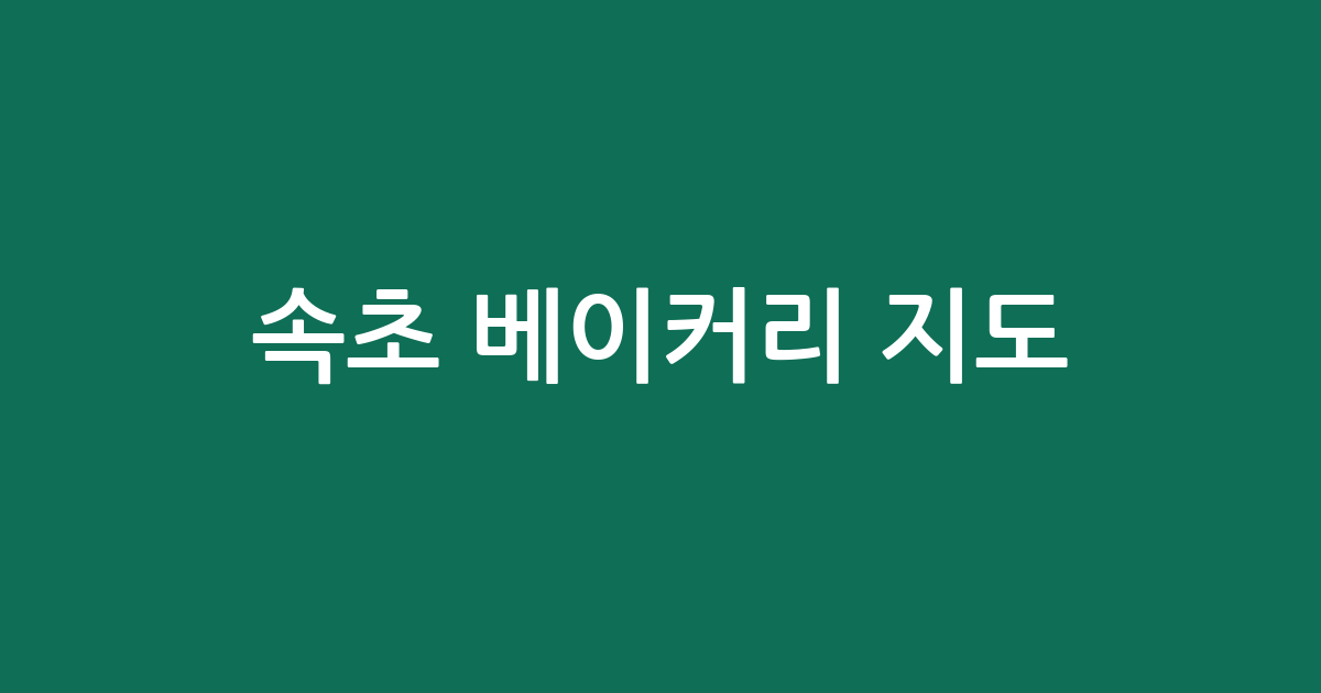 속초 베이커리 지도: 금호동·조양동·노학동 중심의 빵집 분포와 상권 분석