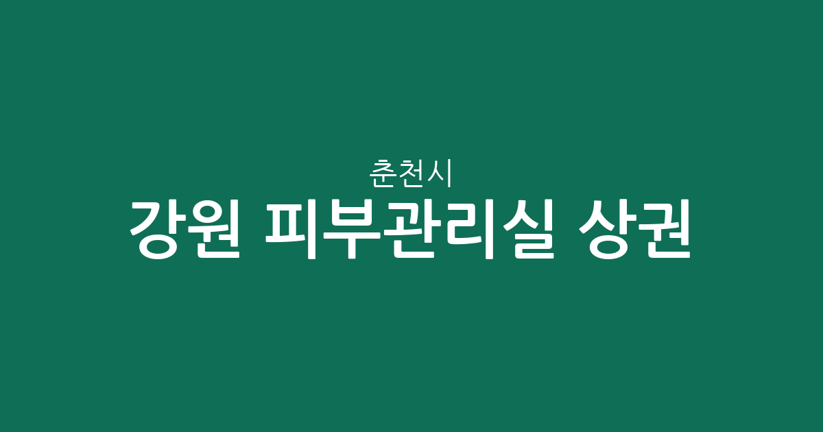 강원 춘천시 피부관리실 상권 분석: 퇴계동·석사동 중심의 밀집도와 지역별 분포 현황