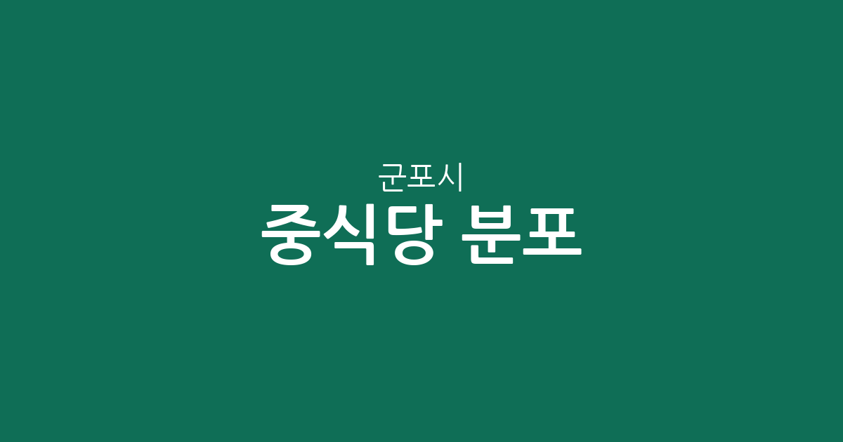 군포시 중식당 분포 분석: 산본1동·광정동 등 동네별 상권 현황