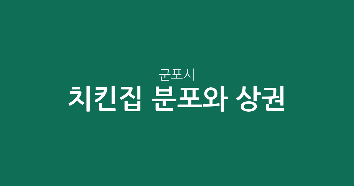 군포시 치킨집 분포와 상권 분석: 우리 동네 통닭집 지도를 확인하세요