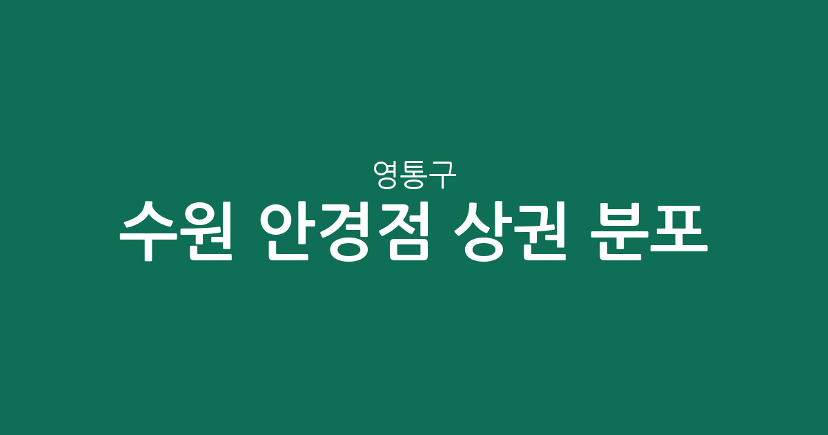 수원 영통구 안경점 상권 분포 분석: 영통3동·매탄3동·원천동 중심의 지역 밀집도