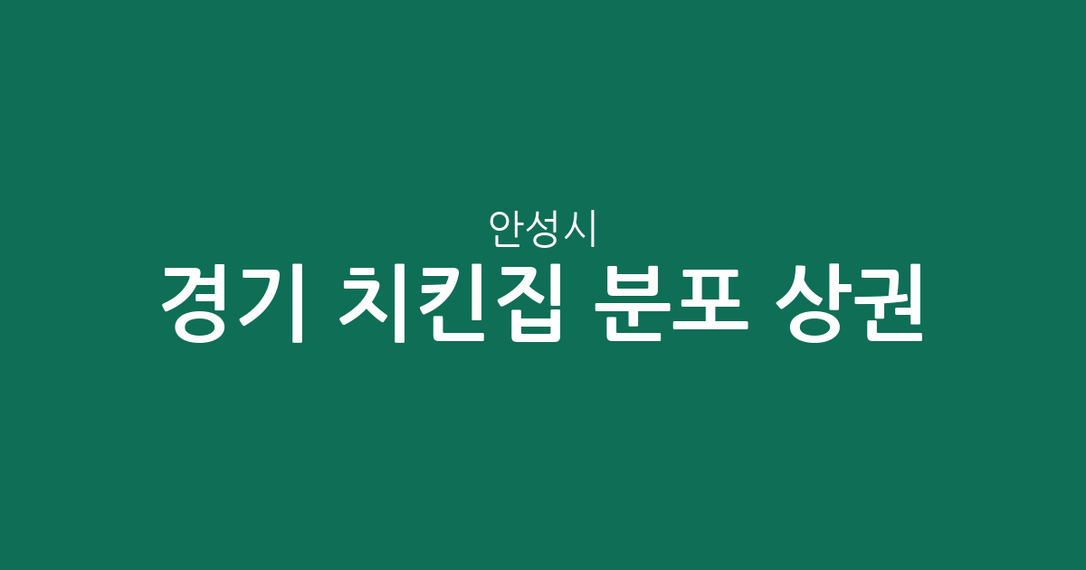 경기 안성시 치킨집 분포 상권 분석: 공도읍부터 안성 도심까지 주요 밀집 지역 확인
