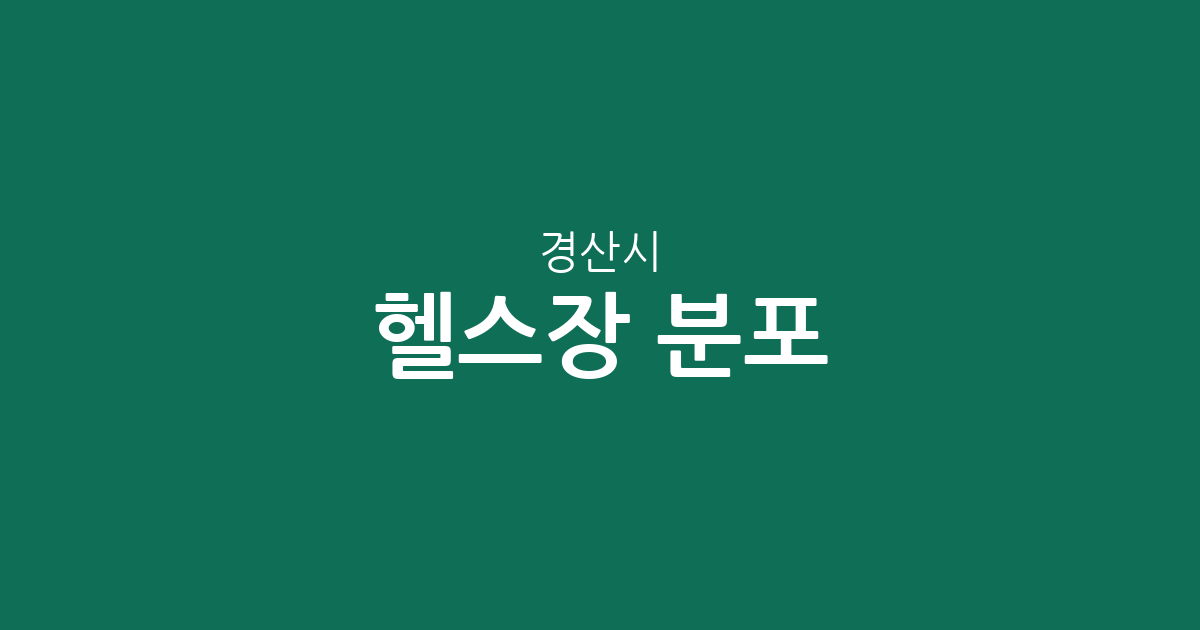 경산시 헬스장 분포 분석: 북부동부터 하양읍까지, 지역별 피트니스 센터 상권 정보