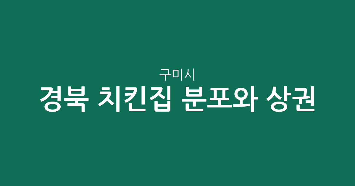 경북 구미시 치킨집 분포와 상권 분석: 상모사곡동부터 인동동까지