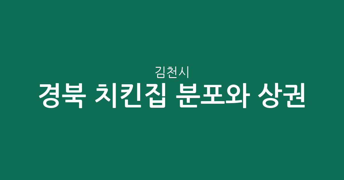 경북 김천시 치킨집 분포와 상권 분석: 대신동부터 율곡동까지