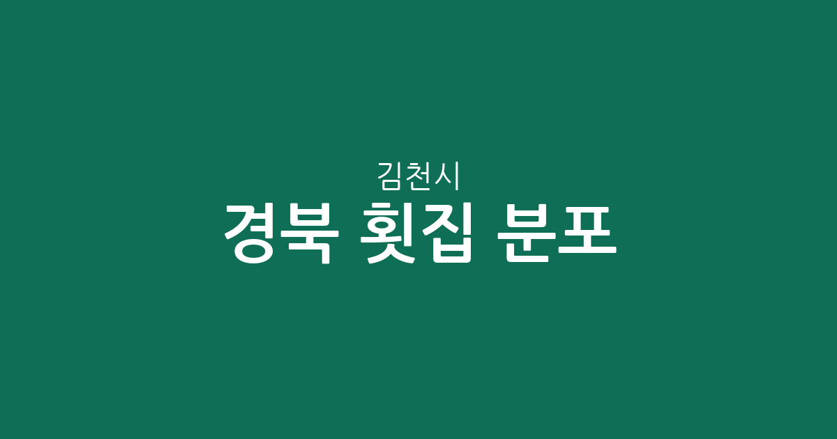 경북 김천시 횟집 분포 분석: 대신동부터 율곡동까지 지역별 현황