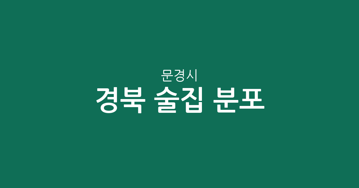 경북 문경시 술집 분포 분석: 점촌동 중심의 주요 상권과 지역별 현황