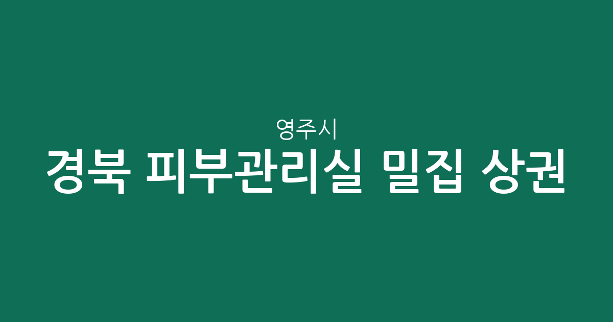 경북 영주시 피부관리실 밀집 상권 분석: 가흥1동·하망동 중심의 에스테틱 분포 현황