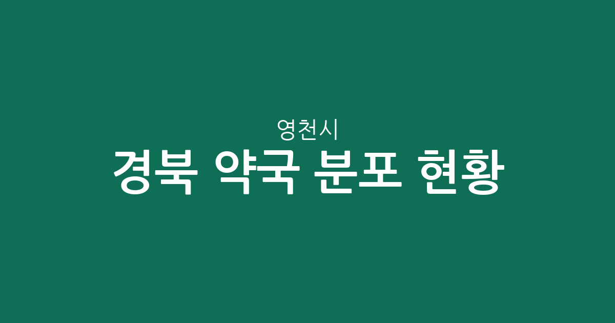 경북 영천시 약국 분포 현황: 완산동부터 금호읍까지 상권 특징 분석
