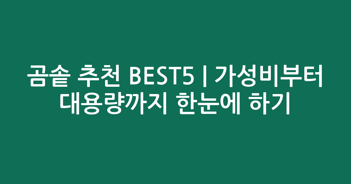 곰솥 추천 BEST5 | 가성비부터 대용량까지 한눈에 비교하기