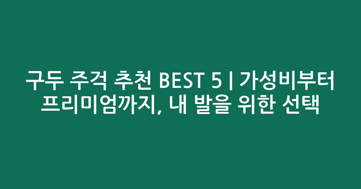 구두 주걱 추천 BEST 5 | 가성비부터 프리미엄까지, 내 발을 위한 선택