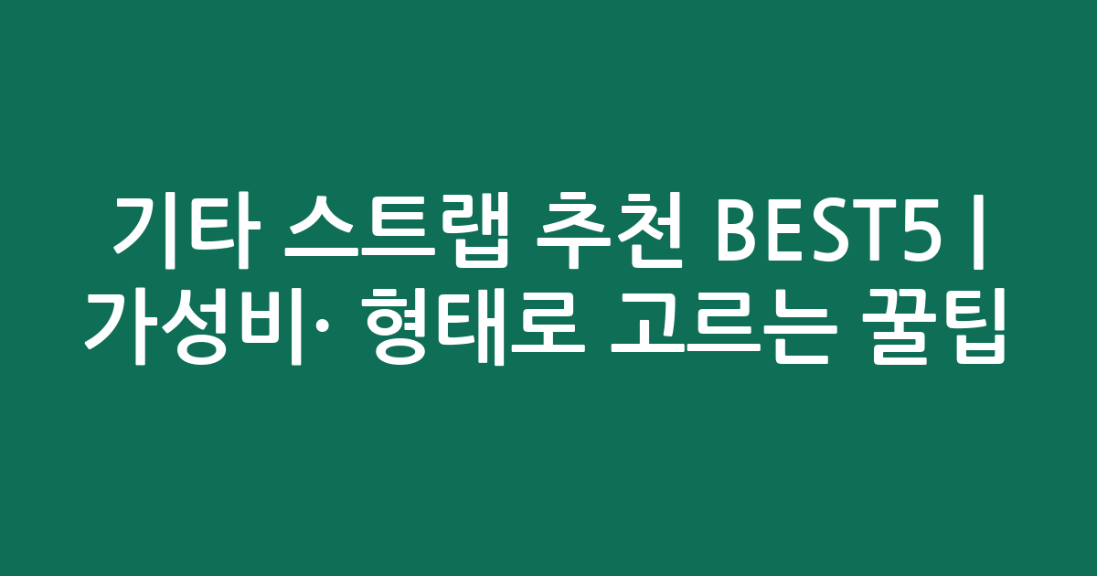 기타 스트랩 추천 BEST5 | 가성비·인기 비교 형태로 고르는 꿀팁