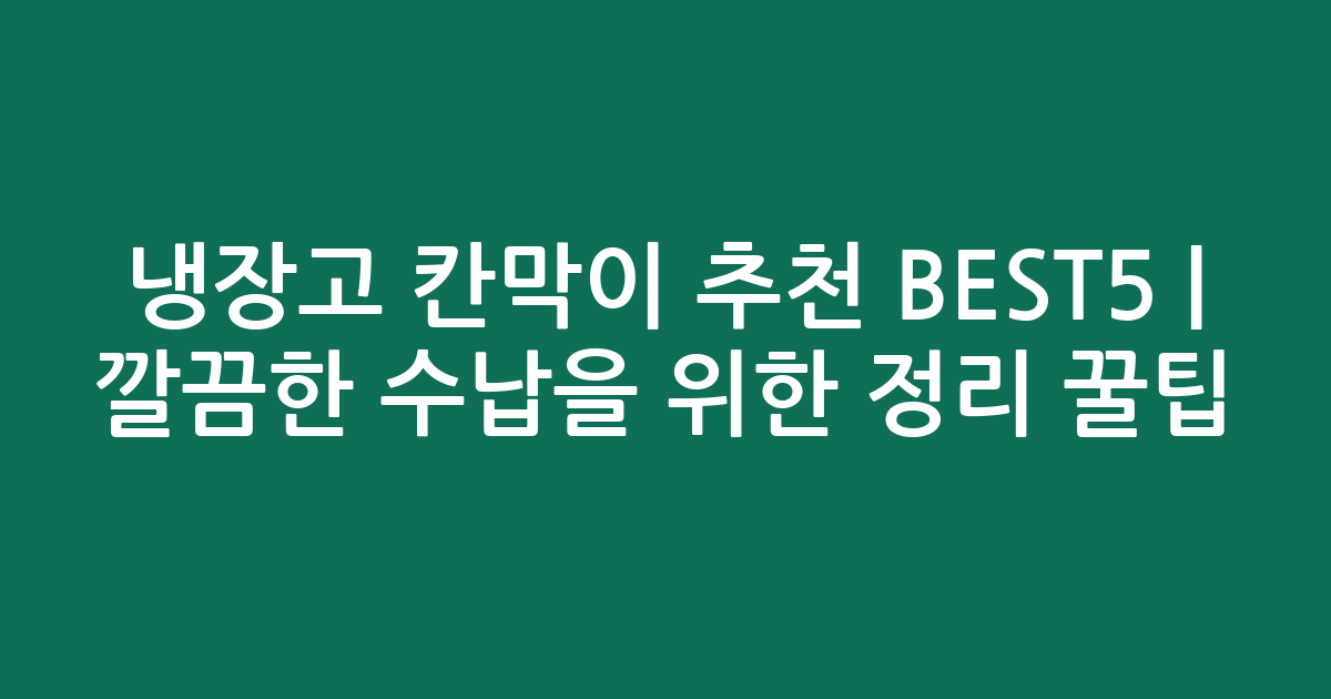 냉장고 칸막이 추천 BEST5 | 깔끔한 수납을 위한 정리 꿀팁 비교
