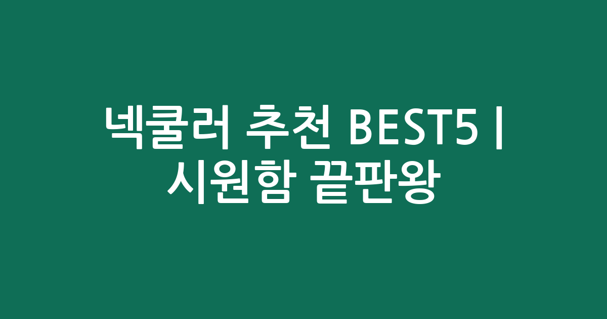 넥쿨러 추천 BEST5 | 시원함 끝판왕! 나에게 딱 맞는 넥쿨러 찾기