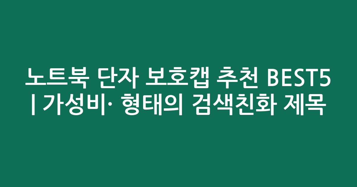 노트북 단자 보호캡 추천 BEST5 | 가성비·인기 비교 형태의 검색친화 제목