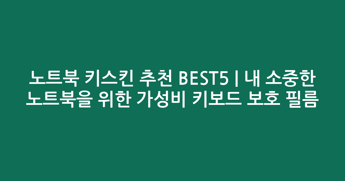 노트북 키스킨 추천 BEST5 | 내 소중한 노트북을 위한 가성비 키보드 보호 필름 비교