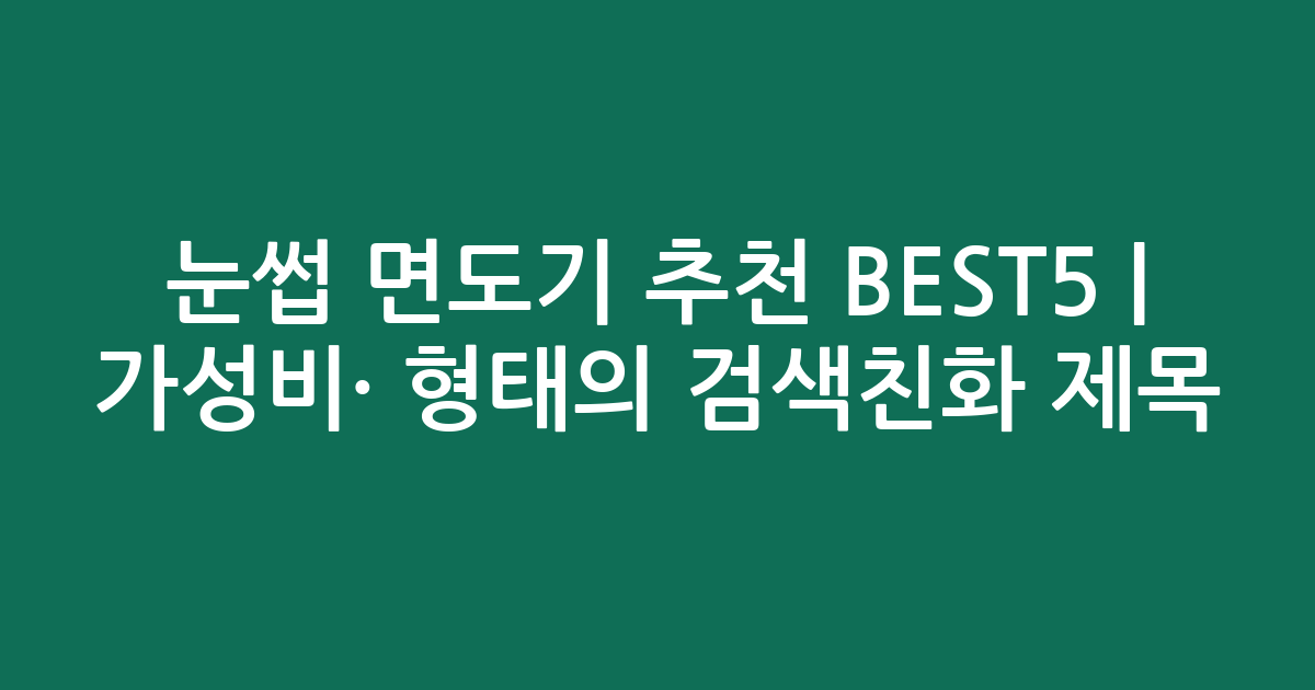 눈썹 면도기 추천 BEST5 | 가성비·인기 비교 형태의 검색친화 제목