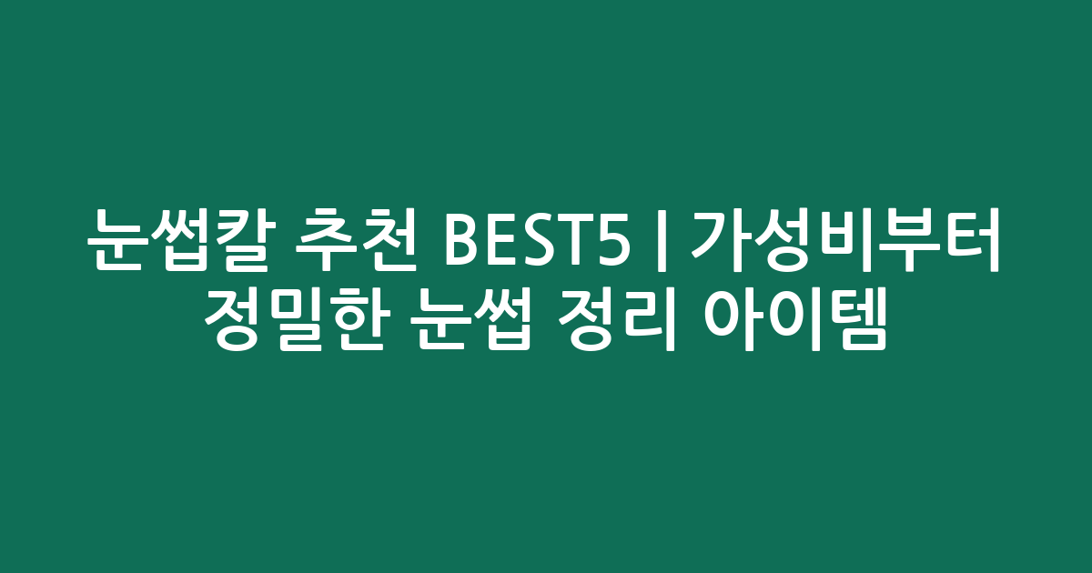눈썹칼 추천 BEST5 | 가성비부터 정밀한 눈썹 정리 아이템 비교