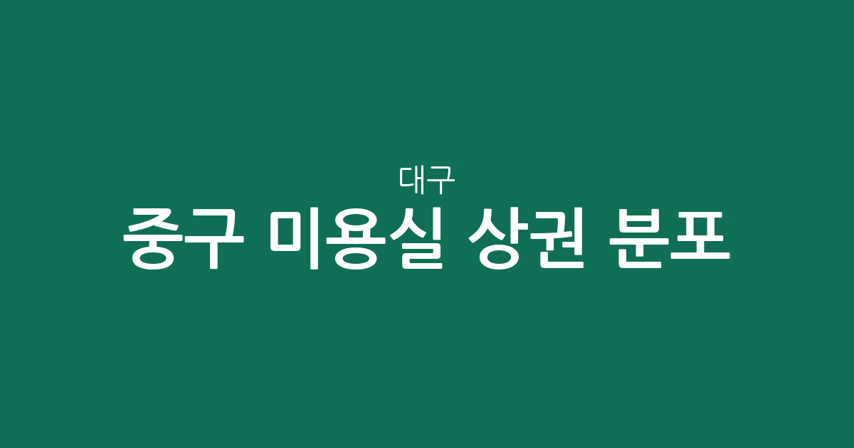 대구 중구 미용실 상권 분포 분석: 성내동부터 삼덕동까지 주요 밀집 지역 알아보기