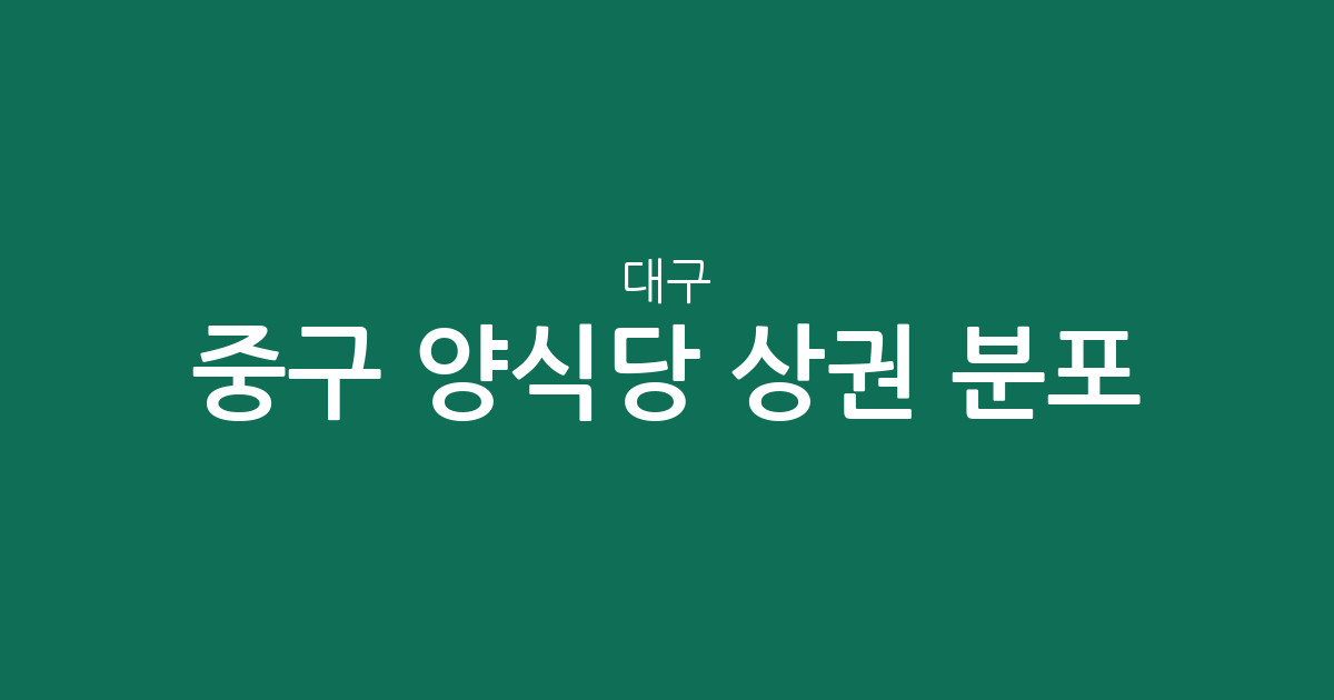 대구 중구 양식당 상권 분포 분석: 성내동과 삼덕동의 밀집도 확인