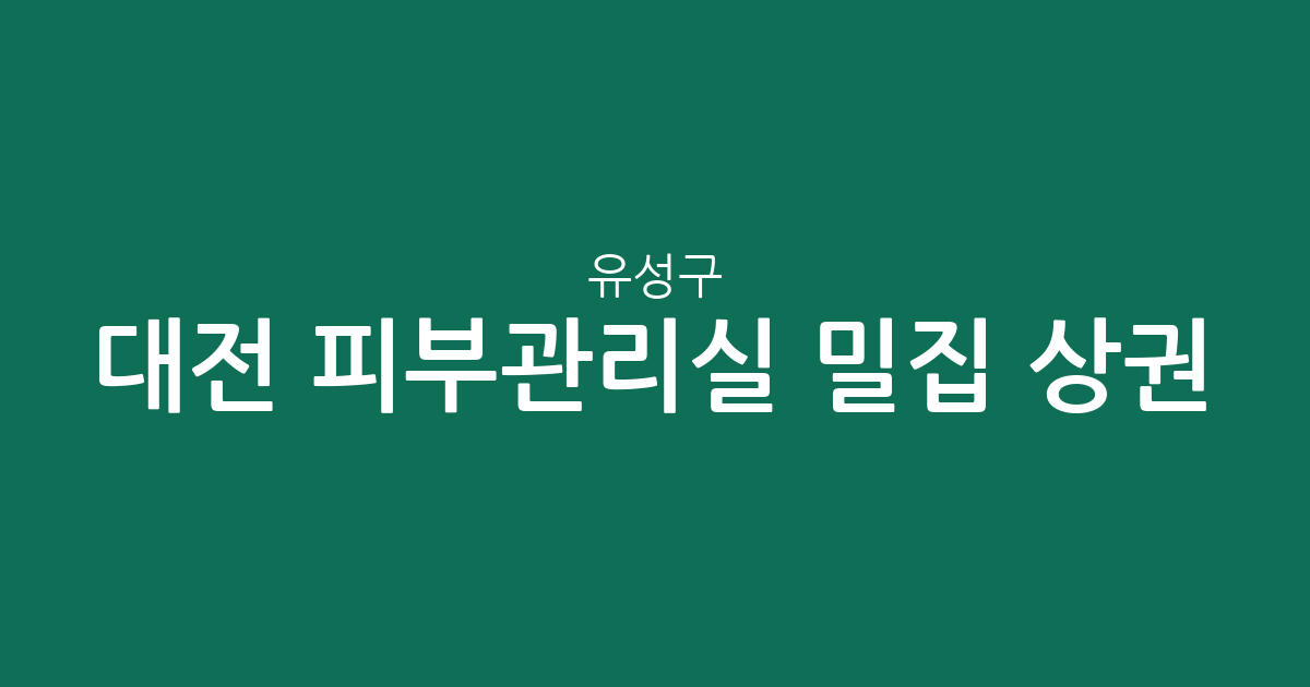 대전 유성구 피부관리실 밀집 상권 분석: 온천동부터 원신흥동까지 한눈에 알아보기