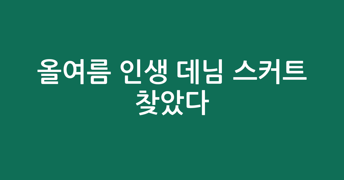 올여름 인생 데님 스커트 찾았다! BEST 5