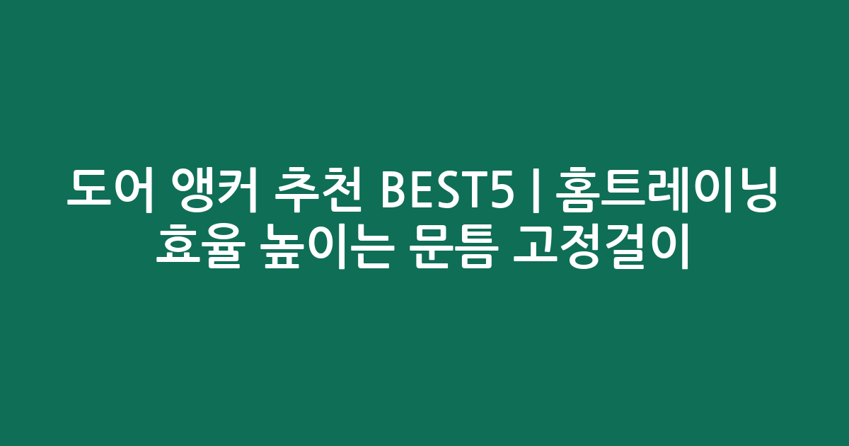 도어 앵커 추천 BEST5 | 홈트레이닝 효율 높이는 문틈 고정걸이 비교