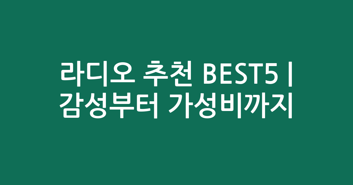 라디오 추천 BEST5 | 감성부터 가성비까지 인기 비교