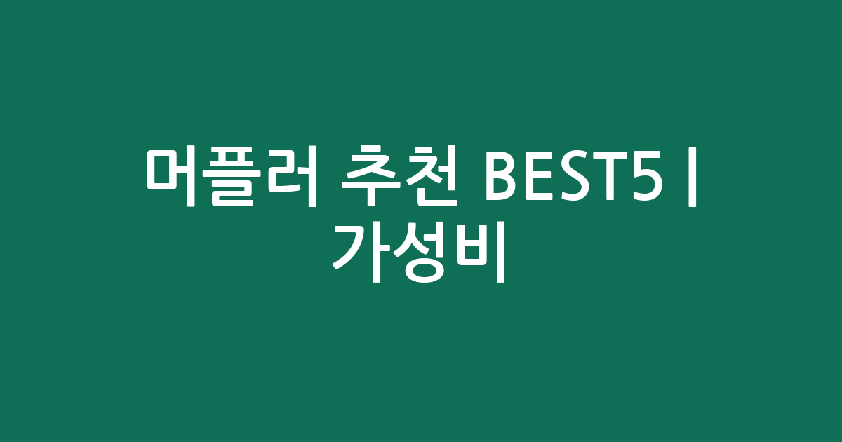 머플러 추천 BEST5 | 가성비·인기 비교