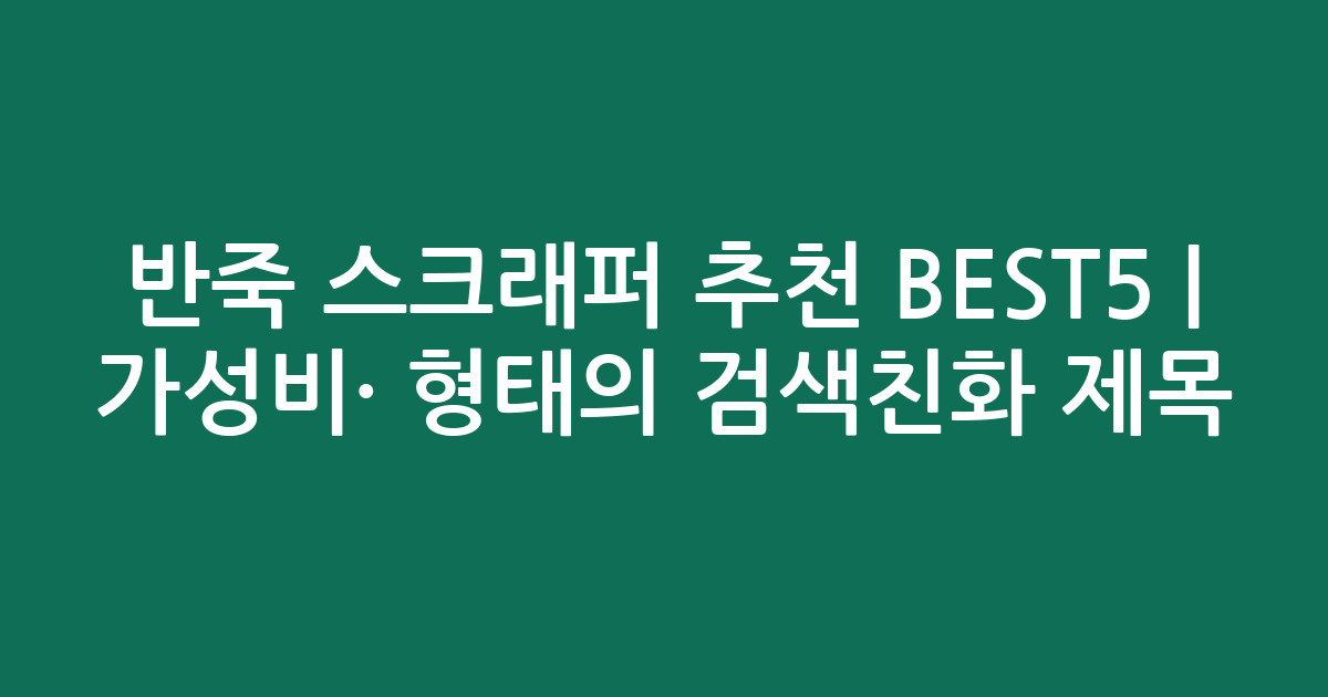 반죽 스크래퍼 추천 BEST5 | 가성비·인기 비교 형태의 검색친화 제목