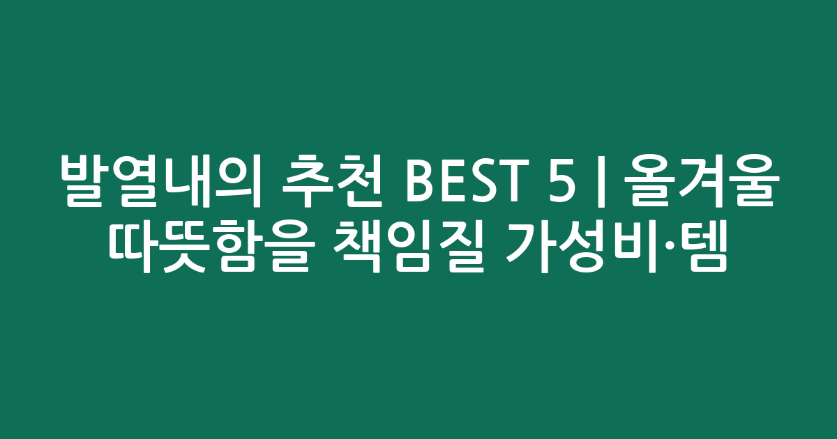 발열내의 추천 BEST 5 | 올겨울 따뜻함을 책임질 가성비·인기템 비교