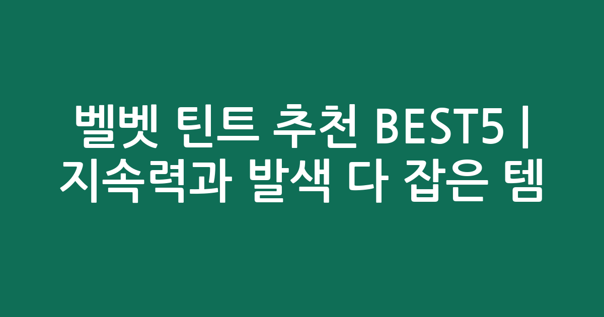 벨벳 틴트 추천 BEST5 | 지속력과 발색 다 잡은 인기템 비교