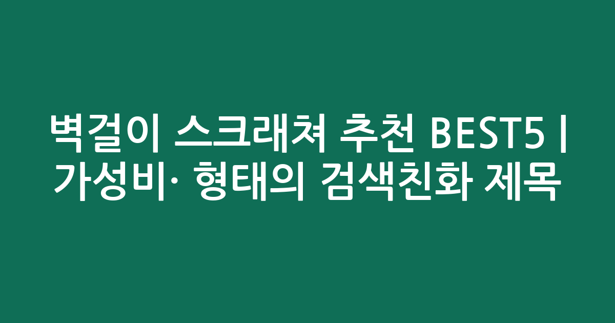 벽걸이 스크래쳐 추천 BEST5 | 가성비·인기 비교 형태의 검색친화 제목