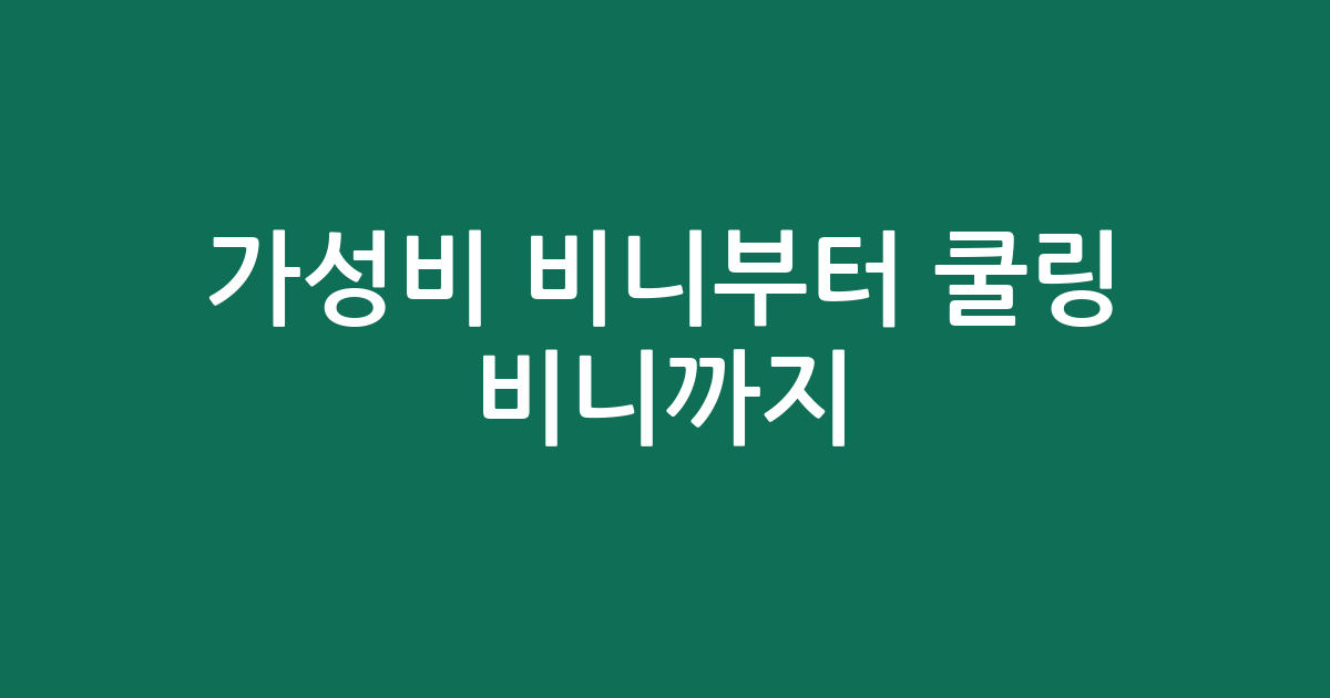가성비 비니부터 쿨링 비니까지! 나에게 딱 맞는 비니 찾기 🧢