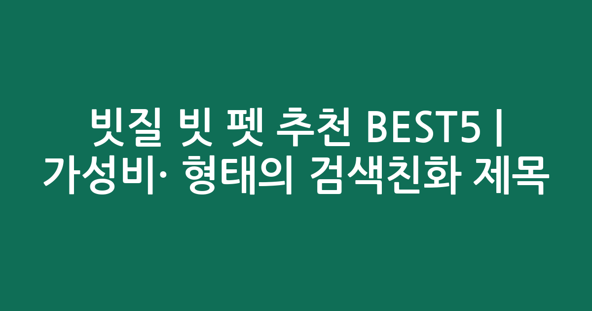 빗질 빗 펫 추천 BEST5 | 가성비·인기 비교 형태의 검색친화 제목