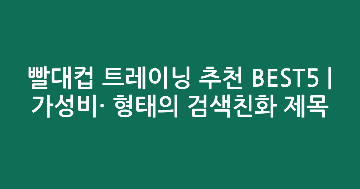빨대컵 트레이닝 추천 BEST5 | 가성비·인기 비교 형태의 검색친화 제목