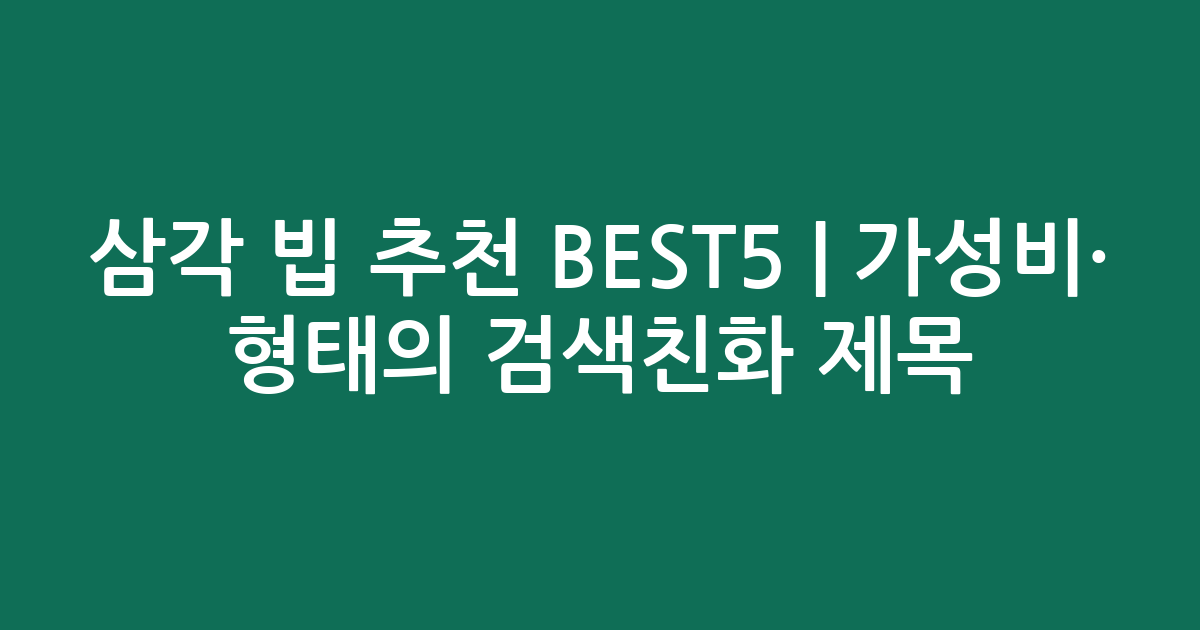 삼각 빕 추천 BEST5 | 가성비·인기 비교 형태의 검색친화 제목
