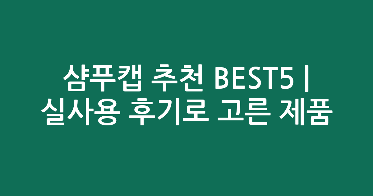 샴푸캡 추천 BEST5 | 실사용 후기로 고른 인기 제품 비교
