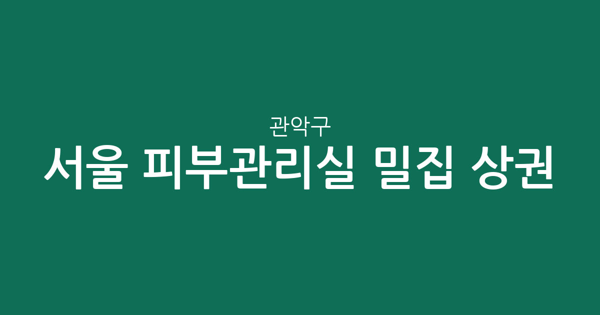 서울 관악구 피부관리실 밀집 상권 분석: 인헌동·신사동·미성동 중심의 에스테틱 분포 현황