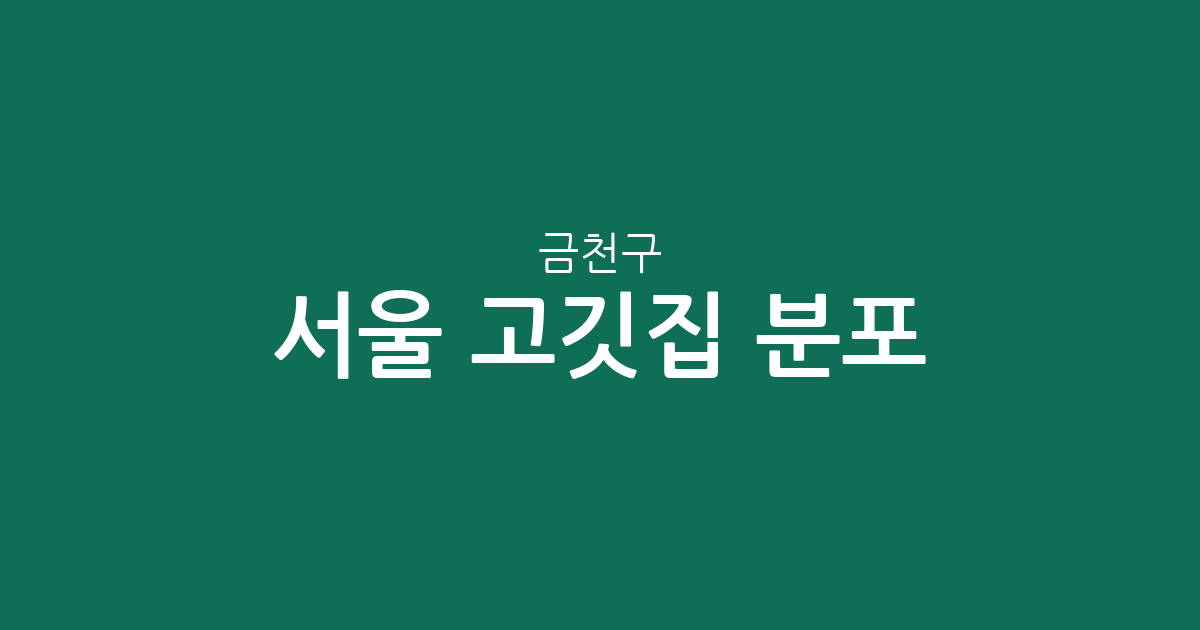 서울 금천구 고깃집 분포 분석: 가산동부터 시흥동까지 상권 밀집도 살펴보기