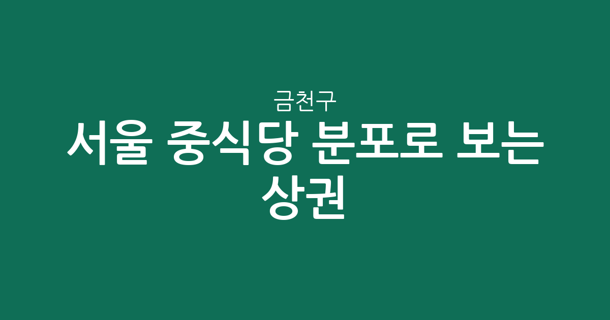 서울 금천구 중식당 분포로 보는 상권 분석: 가산동부터 독산동까지