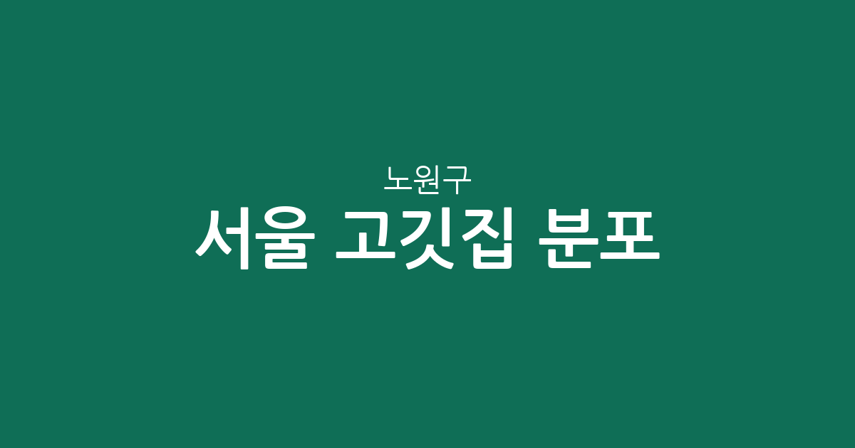 서울 노원구 고깃집 분포 분석: 공릉동부터 상계동까지 밀집 상권 탐방