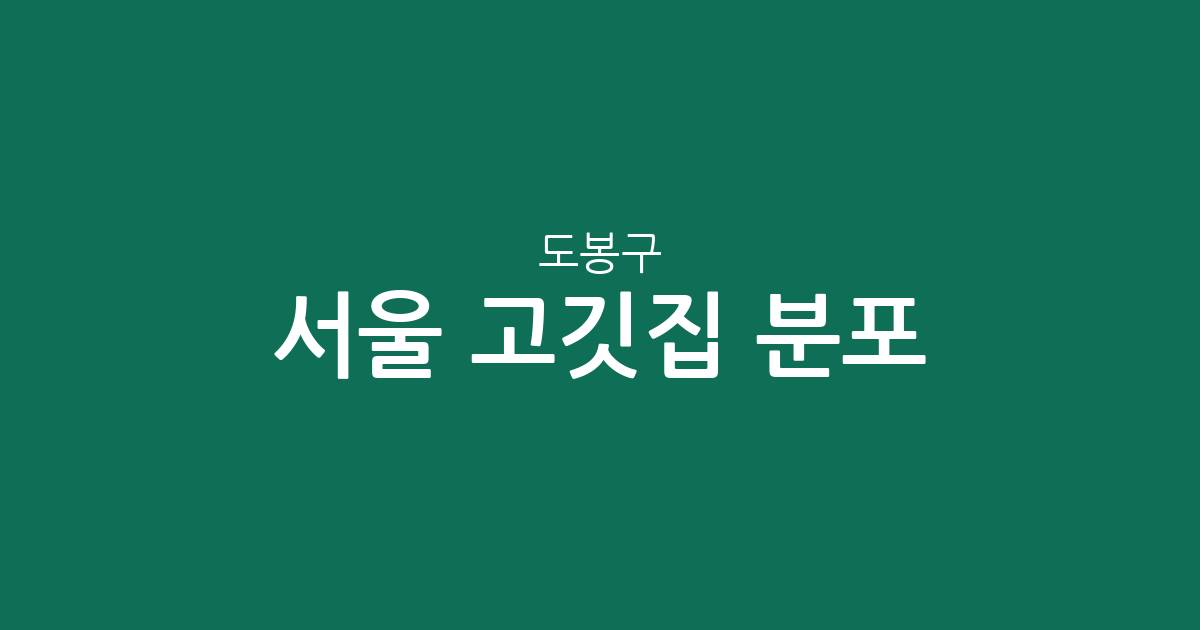 서울 도봉구 고깃집 분포 분석: 방학1동부터 도봉1동까지 상권 현황