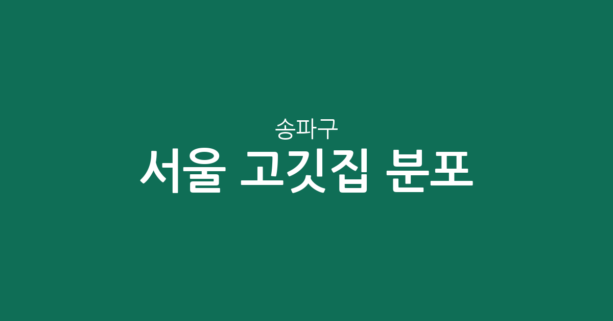 서울 송파구 고깃집 분포 분석: 문정·방이동 중심의 지역별 상권 현황