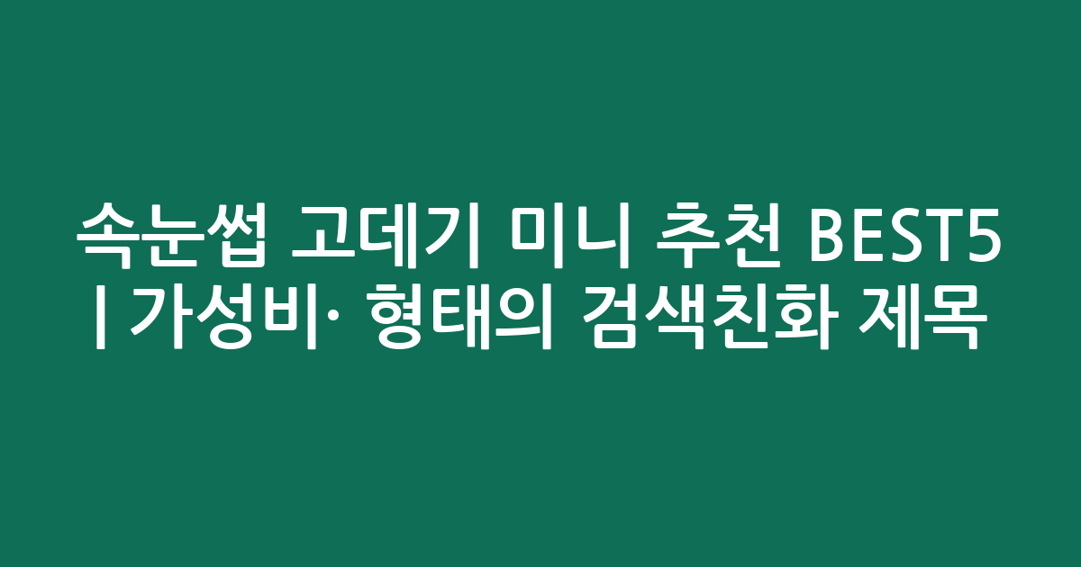 속눈썹 고데기 미니 추천 BEST5 | 가성비·인기 비교 형태의 검색친화 제목