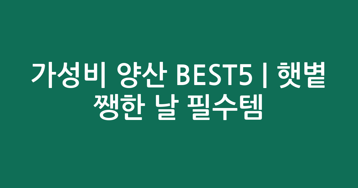 가성비 양산 BEST5 | 햇볕 쨍한 날 필수템 비교